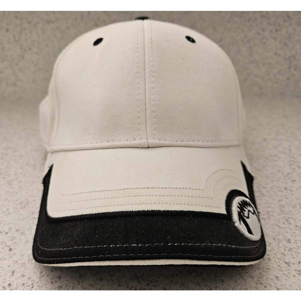 The Game Football Cap Hat Adjustable White with Black, Embroidered